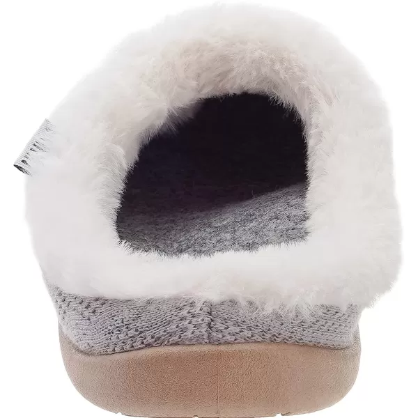 imageWHITIN Women Arch Support Fuzzy Knitted Slipper Warm Fluffy Slip On House ShoesGrey