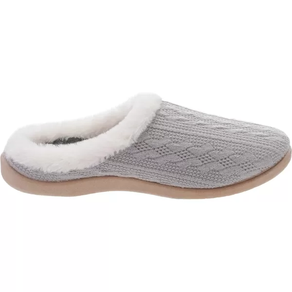 imageWHITIN Women Arch Support Fuzzy Knitted Slipper Warm Fluffy Slip On House ShoesGrey