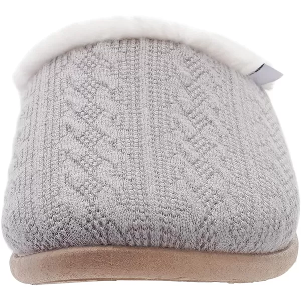 imageWHITIN Women Arch Support Fuzzy Knitted Slipper Warm Fluffy Slip On House ShoesGrey