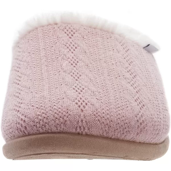 imageWHITIN Women Arch Support Fuzzy Knitted Slipper Warm Fluffy Slip On House ShoesPink