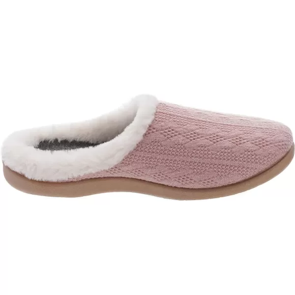imageWHITIN Women Arch Support Fuzzy Knitted Slipper Warm Fluffy Slip On House ShoesPink