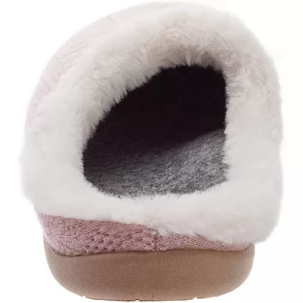 imageWHITIN Women Arch Support Fuzzy Knitted Slipper Warm Fluffy Slip On House ShoesPink