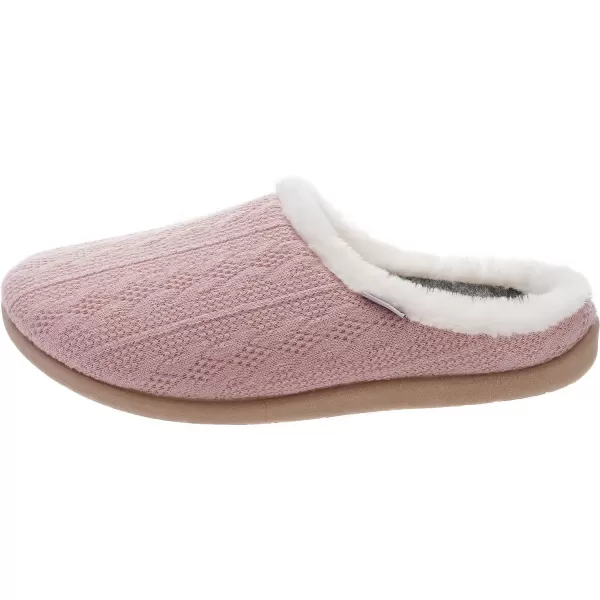 imageWHITIN Women Arch Support Fuzzy Knitted Slipper Warm Fluffy Slip On House ShoesPink