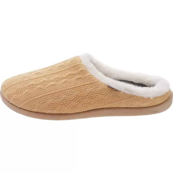 imageWHITIN Women Arch Support Fuzzy Knitted Slipper Warm Fluffy Slip On House ShoesYellow
