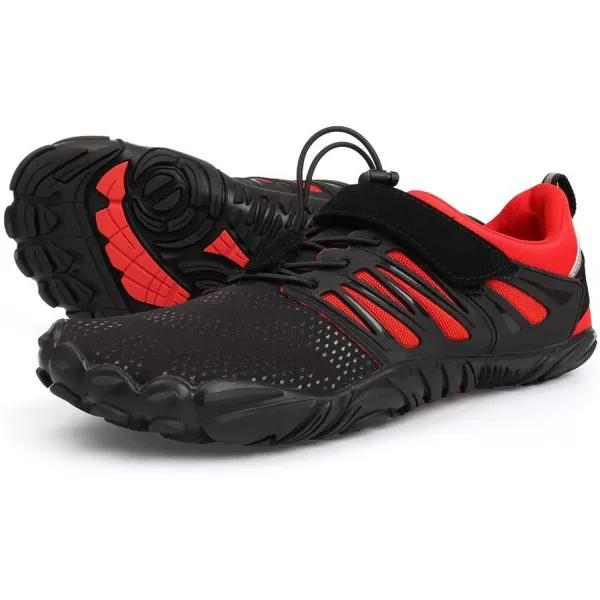 imageWHITIN Womens Barefoot amp Minimalist Shoe  Zero Drop Sole  Trail RunnerW30  BlackRed