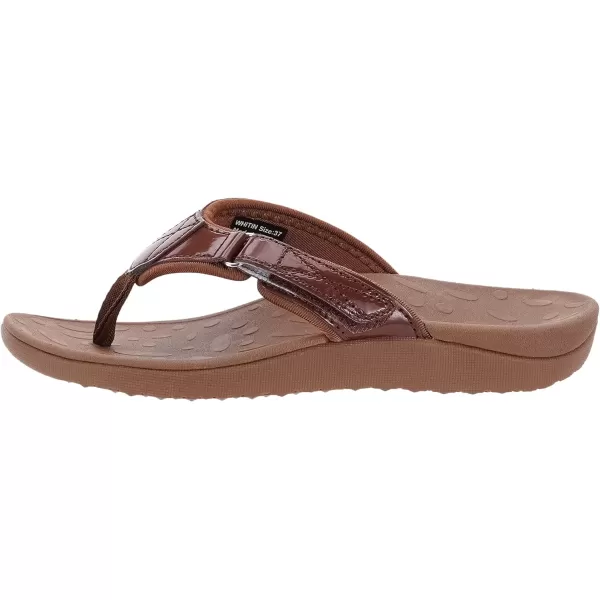 imageWHITIN Womens Flip Flops Thong Sandals  Orthotic Arch Support  Soft Toe Post  Deep Heel CupAdjustable Brown