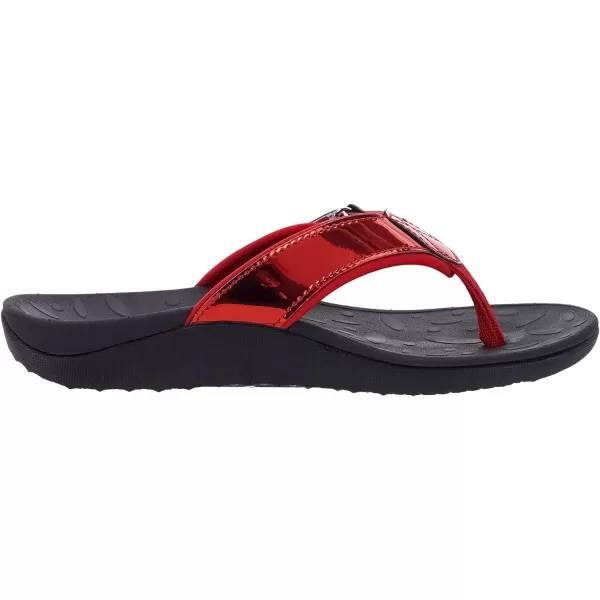 imageWHITIN Womens Flip Flops Thong Sandals  Orthotic Arch Support  Soft Toe Post  Deep Heel CupAdjustable Red