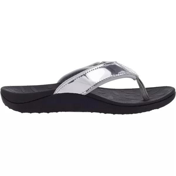 imageWHITIN Womens Flip Flops Thong Sandals  Orthotic Arch Support  Soft Toe Post  Deep Heel CupAdjustable Silver