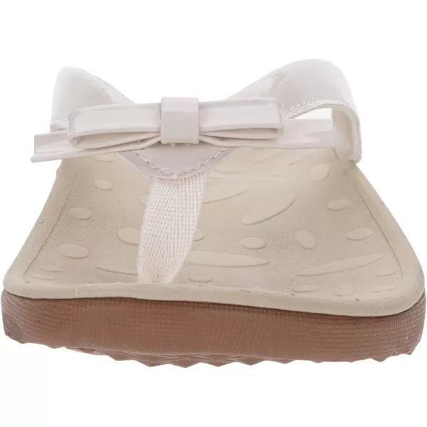 imageWHITIN Womens Flip Flops Thong Sandals  Orthotic Arch Support  Soft Toe Post  Deep Heel CupBowknot Beige