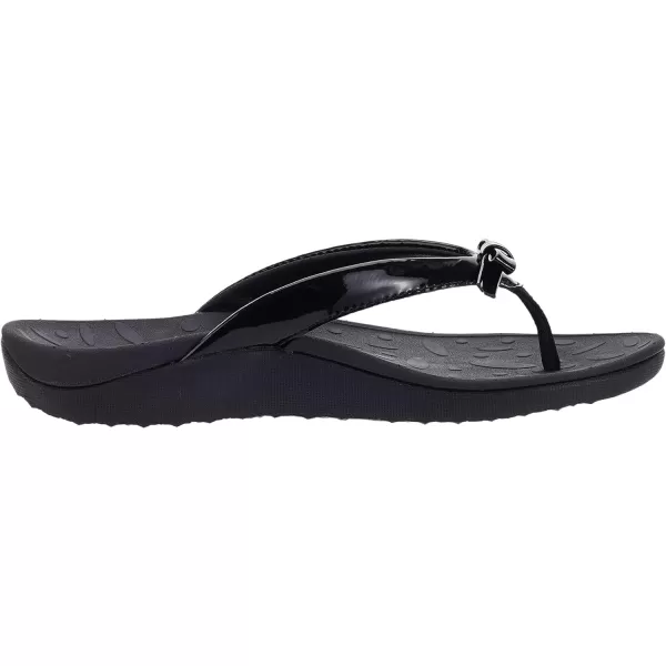 imageWHITIN Womens Flip Flops Thong Sandals  Orthotic Arch Support  Soft Toe Post  Deep Heel CupBowknot Black