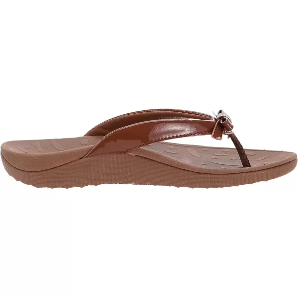 imageWHITIN Womens Flip Flops Thong Sandals  Orthotic Arch Support  Soft Toe Post  Deep Heel CupBowknot Brown