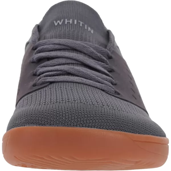 imageWHITIN Womens Hands Free Slip Ins  Wide Barefoot Shoes with Zero Drop SoleDark Grey