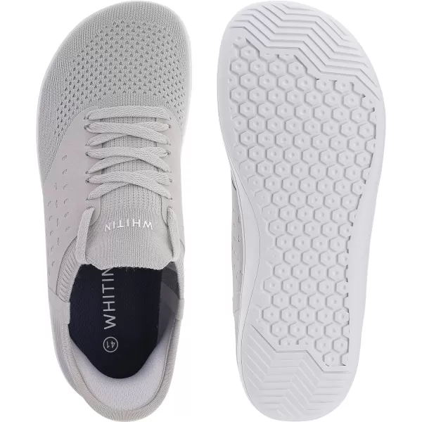 imageWHITIN Womens Hands Free Slip Ins  Wide Barefoot Shoes with Zero Drop SoleLight Grey
