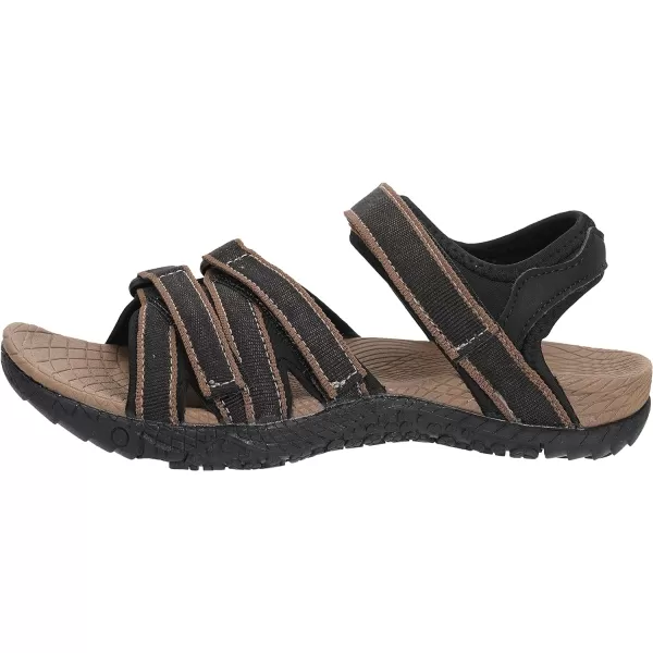 imageWHITIN Womens Hiking Sandals with Arch Support  Adjustable Hook and Loop Straps  Durable Sport Sandals for Outdoor AdventureC51  Blackbrown