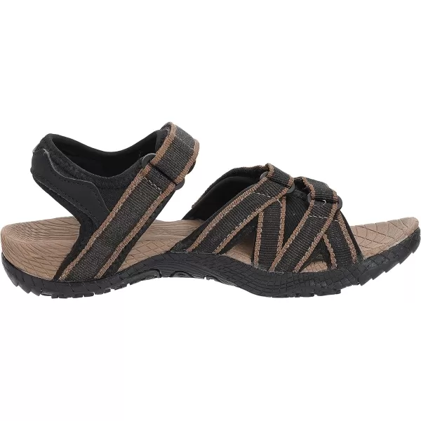 imageWHITIN Womens Hiking Sandals with Arch Support  Adjustable Hook and Loop Straps  Durable Sport Sandals for Outdoor AdventureC51  Blackbrown