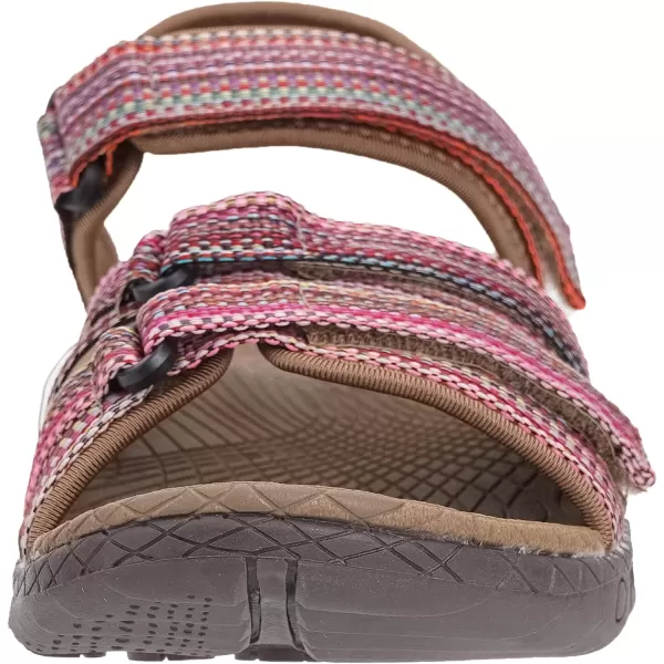 imageWHITIN Womens Hiking Sandals with Arch Support  Adjustable Hook and Loop Straps  Durable Sport Sandals for Outdoor AdventureC51  Brownred
