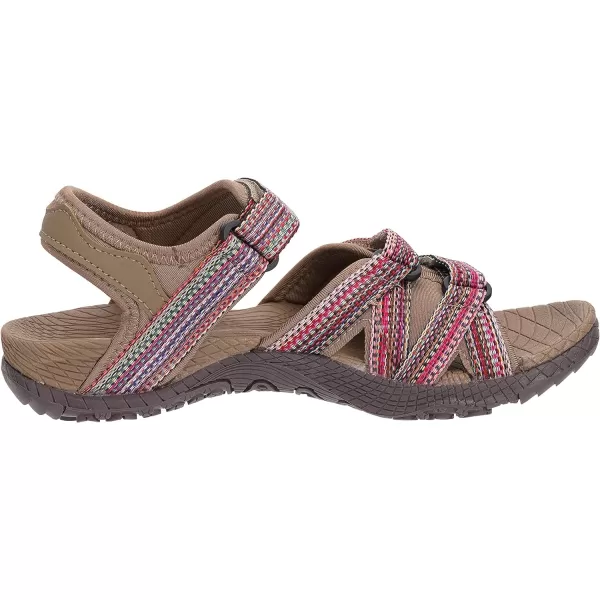 imageWHITIN Womens Hiking Sandals with Arch Support  Adjustable Hook and Loop Straps  Durable Sport Sandals for Outdoor AdventureC51  Brownred