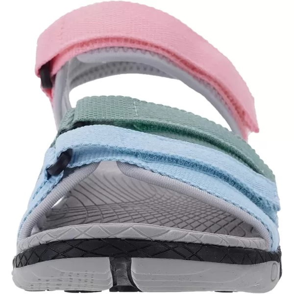 imageWHITIN Womens Hiking Sandals with Arch Support  Adjustable Hook and Loop Straps  Durable Sport Sandals for Outdoor AdventureC51  Colormulti