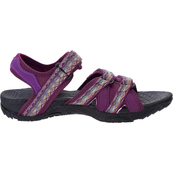 imageWHITIN Womens Hiking Sandals with Arch Support  Adjustable Hook and Loop Straps  Durable Sport Sandals for Outdoor AdventureC51  Darkpurple