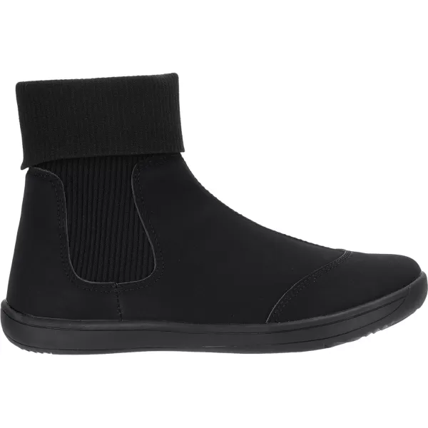 imageWHITIN Womens Minimalist Barefoot Chelsea Boots  Stacked Socklike Cuffs  Wide WidthW821  All Black