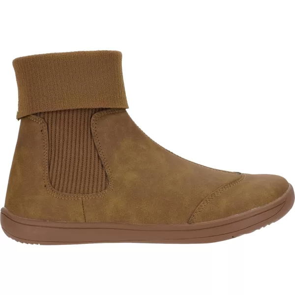 imageWHITIN Womens Minimalist Barefoot Chelsea Boots  Stacked Socklike Cuffs  Wide WidthW821  Light Brown