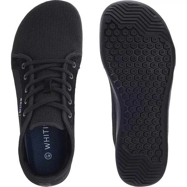 imageWHITIN Womens Minimalist Barefoot Shoes  Zero Drop Sole  Wide Width Fashion SneakerW81  All Black