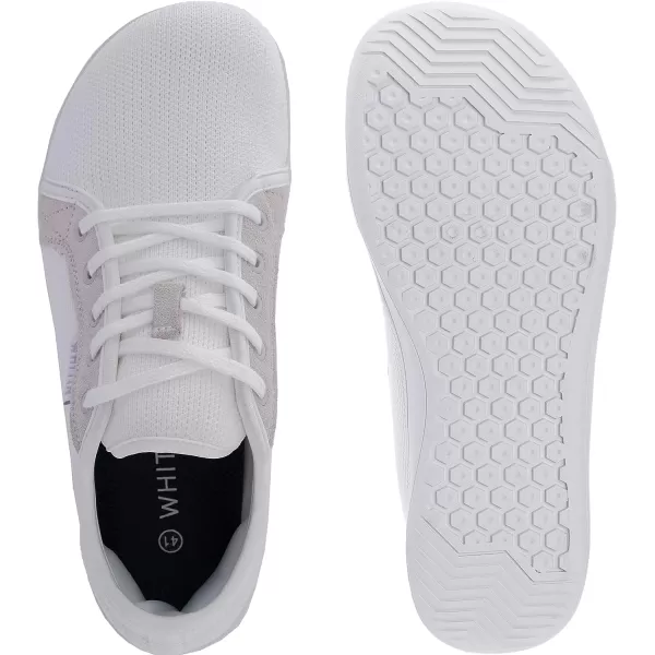 imageWHITIN Womens Minimalist Barefoot Shoes  Zero Drop Sole  Wide Width Fashion SneakerW81  All White