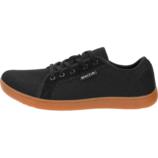 imageWHITIN Womens Minimalist Barefoot Shoes  Zero Drop Sole  Wide Width Fashion SneakerW81  Black Gum