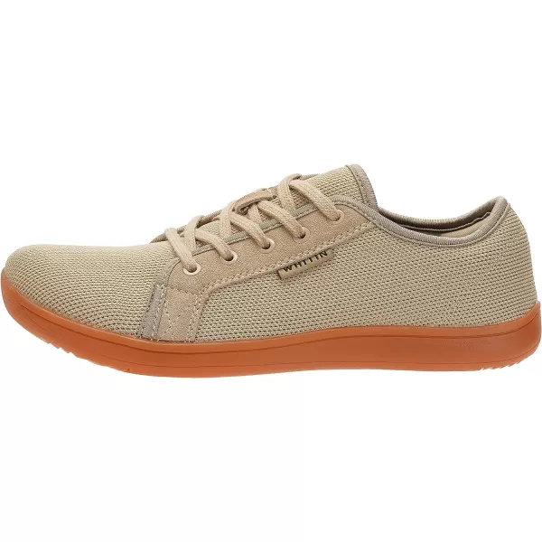 imageWHITIN Womens Minimalist Barefoot Shoes  Zero Drop Sole  Wide Width Fashion SneakerW81  Brown Gum