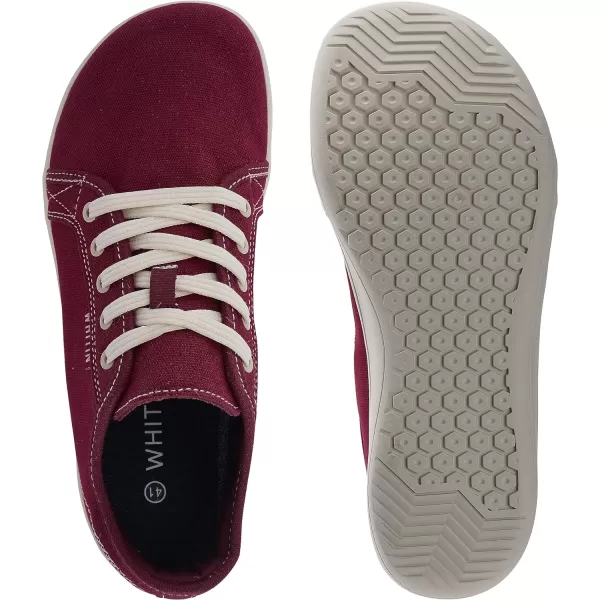 imageWHITIN Womens Minimalist Barefoot Shoes  Zero Drop Sole  Wide Width Fashion SneakerW81v2 Canvas  Burgundy
