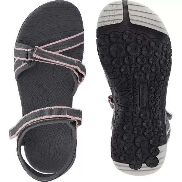 imageWHITIN Womens Outdoor Athletic Sandal with Adjustable Hooks  Secure FitC52  Pink Grey