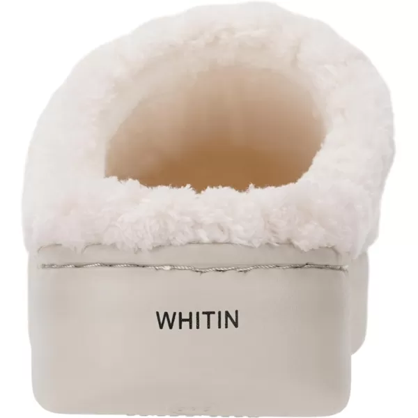 imageWHITIN Womens Pillow Warm Slippers with Outdoorfriendly Cushioned SoleBeige