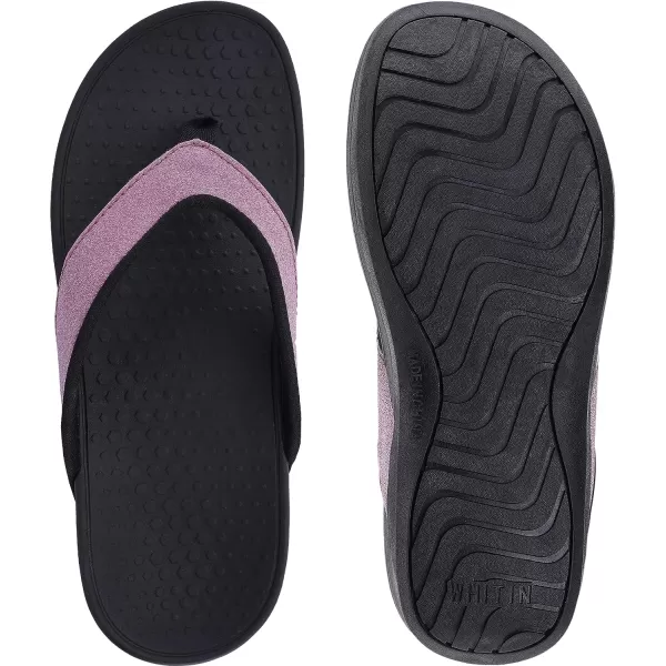 imageWHITIN Womens Platform Flip Flops  Orthotic Arch Support  Soft Toe Post  Wedge Thong SandalsC30  Rose Red