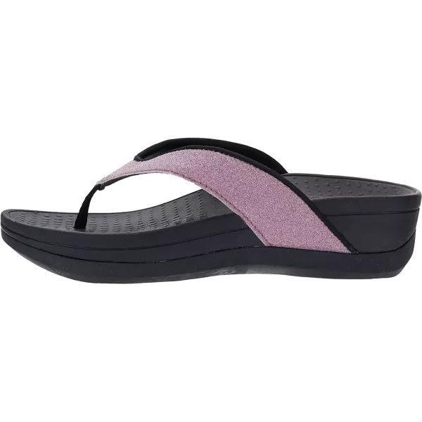 imageWHITIN Womens Platform Flip Flops  Orthotic Arch Support  Soft Toe Post  Wedge Thong SandalsC30  Rose Red
