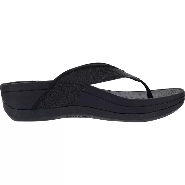 imageWHITIN Womens Platform Flip Flops  Orthotic Arch Support  Soft Toe Post  Wedge Thong SandalsC30  Sequins Black