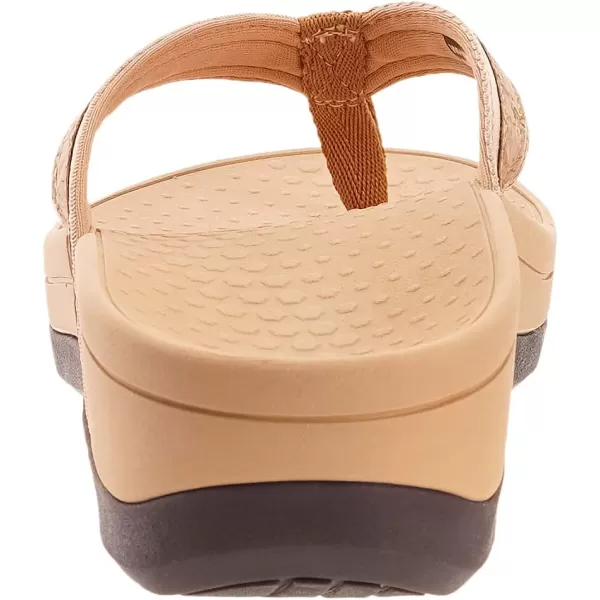 imageWHITIN Womens Platform Flip Flops  Orthotic Arch Support  Soft Toe Post  Wedge Thong SandalsC31  Cork Brown