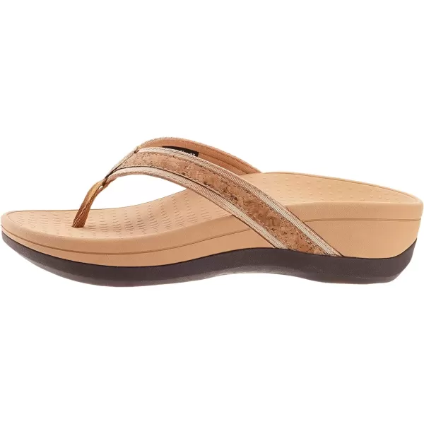 imageWHITIN Womens Platform Flip Flops  Orthotic Arch Support  Soft Toe Post  Wedge Thong SandalsC31  Cork Brown