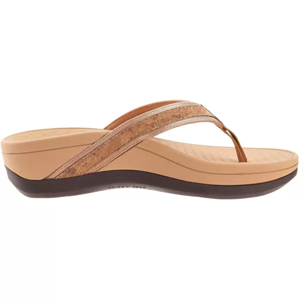 imageWHITIN Womens Platform Flip Flops  Orthotic Arch Support  Soft Toe Post  Wedge Thong SandalsC31  Cork Brown