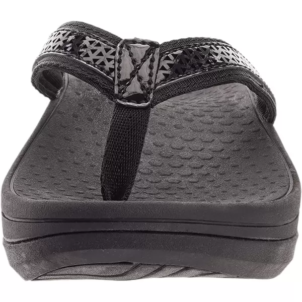 imageWHITIN Womens Platform Flip Flops  Orthotic Arch Support  Soft Toe Post  Wedge Thong SandalsC32  Black