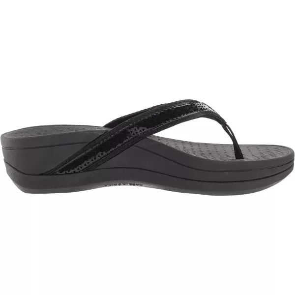 imageWHITIN Womens Platform Flip Flops  Orthotic Arch Support  Soft Toe Post  Wedge Thong SandalsC32  Black