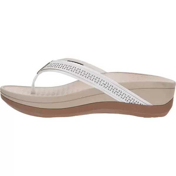 imageWHITIN Womens Platform Flip Flops  Orthotic Arch Support  Soft Toe Post  Wedge Thong SandalsC32  White