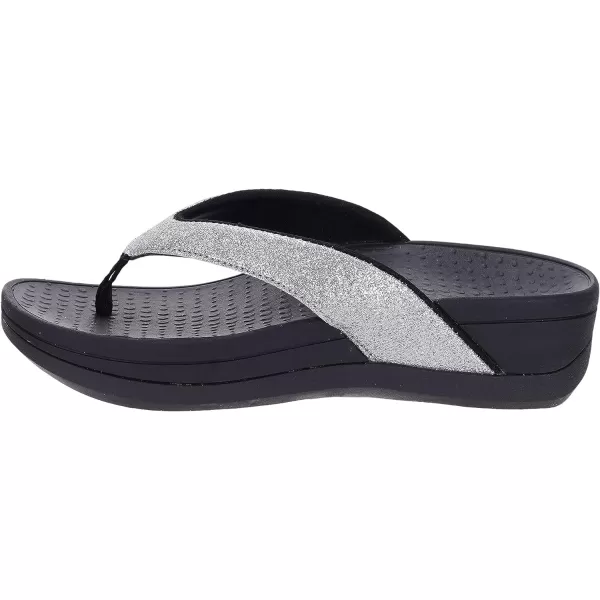 imageWHITIN Womens Platform Flip Flops with Arch Support  Deep Heel Cup  Soft Toe Post Wedge SandalsC30  Crystal Grey