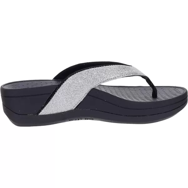 imageWHITIN Womens Platform Flip Flops with Arch Support  Deep Heel Cup  Soft Toe Post Wedge SandalsC30  Crystal Grey