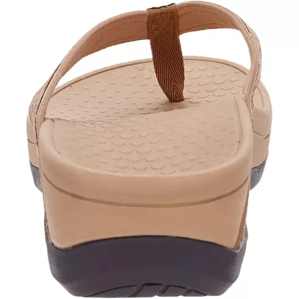 imageWHITIN Womens Platform Flip Flops with Arch Support  Deep Heel Cup  Soft Toe Post Wedge SandalsC31  Pu Gold
