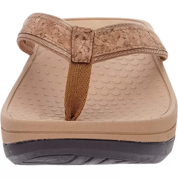 imageWHITIN Womens Platform Flip Flops with Arch Support  Deep Heel Cup  Soft Toe Post Wedge SandalsC31  Pu Gold