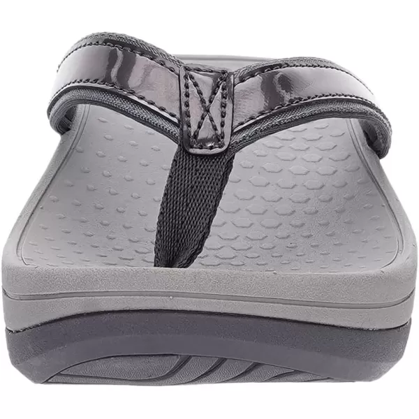 imageWHITIN Womens Platform Flip Flops with Arch Support  Deep Heel Cup  Soft Toe Post Wedge SandalsC31  Pu Pewter