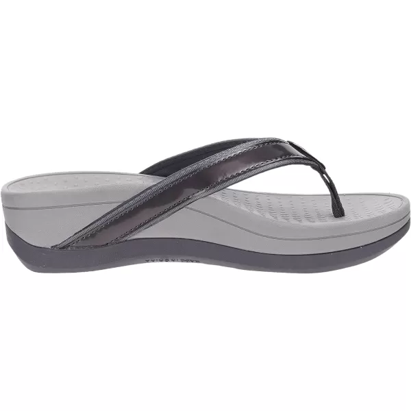imageWHITIN Womens Platform Flip Flops with Arch Support  Deep Heel Cup  Soft Toe Post Wedge SandalsC31  Pu Pewter