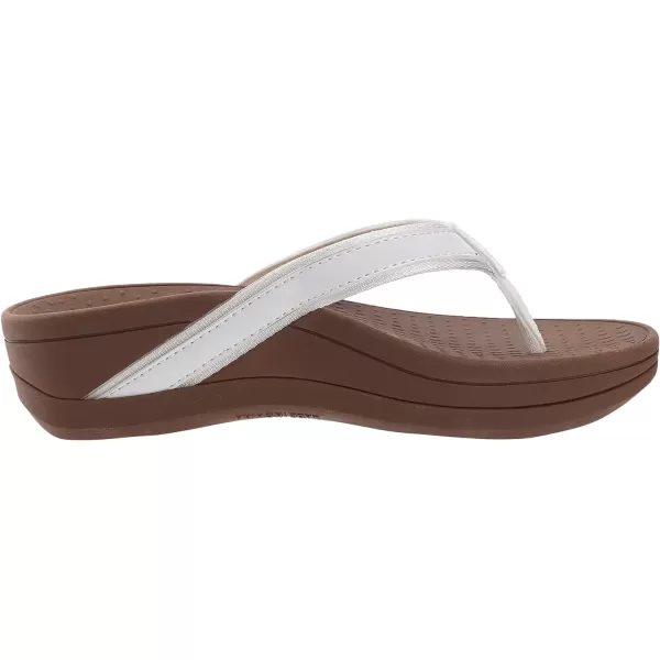 imageWHITIN Womens Platform Flip Flops with Arch Support  Deep Heel Cup  Soft Toe Post Wedge SandalsC31  Pu White
