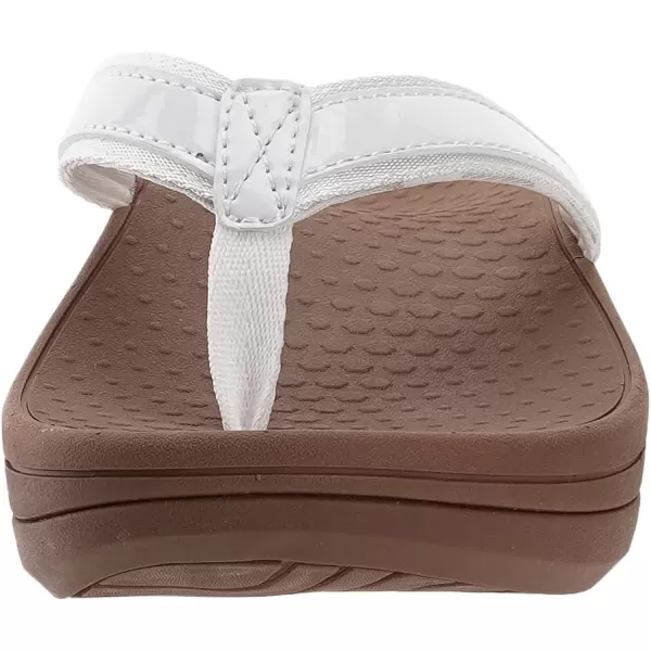 imageWHITIN Womens Platform Flip Flops with Arch Support  Deep Heel Cup  Soft Toe Post Wedge SandalsC31  Pu White