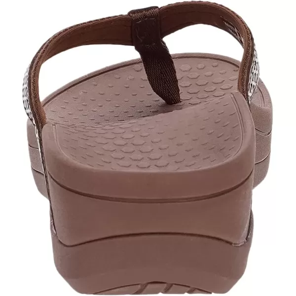 imageWHITIN Womens Platform Flip Flops with Arch Support  Deep Heel Cup  Soft Toe Post Wedge SandalsC32  Perforated Brown